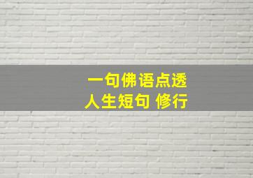 一句佛语点透人生短句 修行